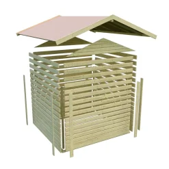 Gartenhaus 'Gramberg 2' Fichtenholz naturbelassen 201 x 186 x 186 cm