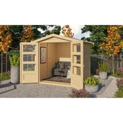 Gartenhaus 'Gramberg 2' Fichtenholz naturbelassen 201 x 186 x 186 cm