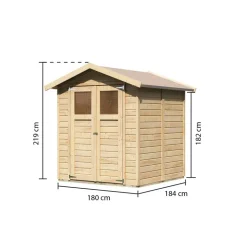Gartenhaus 'Kolle 3' Fichtenholz naturbelassen 180 x 184 x 222 cm