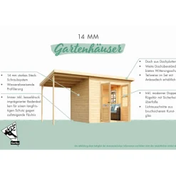 Gartenhaus 'Kolle 3' Fichtenholz naturbelassen 180 x 184 x 222 cm