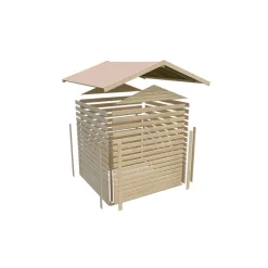 Gartenhaus 'Kolle 1' Fichtenholz naturbelassen 180 x 123 x 222 cm