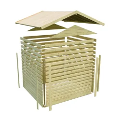 Gartenhaus 'Mylau 7' mit Anbaudach 600 x 304 x 250 cm naturfarben