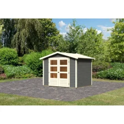 Gartenhaus 'Schierke 3' terragrau 246 x 186 x 209 cm