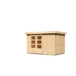 Gartenhaus-Set 'Betola 3' naturbelassen mit Anbauschrank 342 x 211 x 238 cm