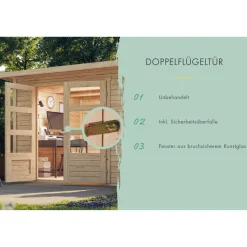 Gartenhaus-Set 'Mana' naturbelassen 272 x 209 x 282 cm
