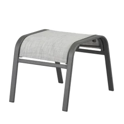 Gartenhocker 'Laura' stapelbar Stahl hellgrau 57 x 47 x 42,5 cm