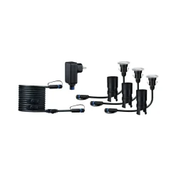 Gartenleuchten-Set 'Plug & Shine' 3 Leuchten 50 lm silber