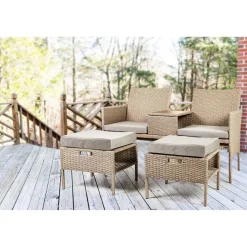 Gartenmöbelset 'Alice' braun/beige 3-teilig