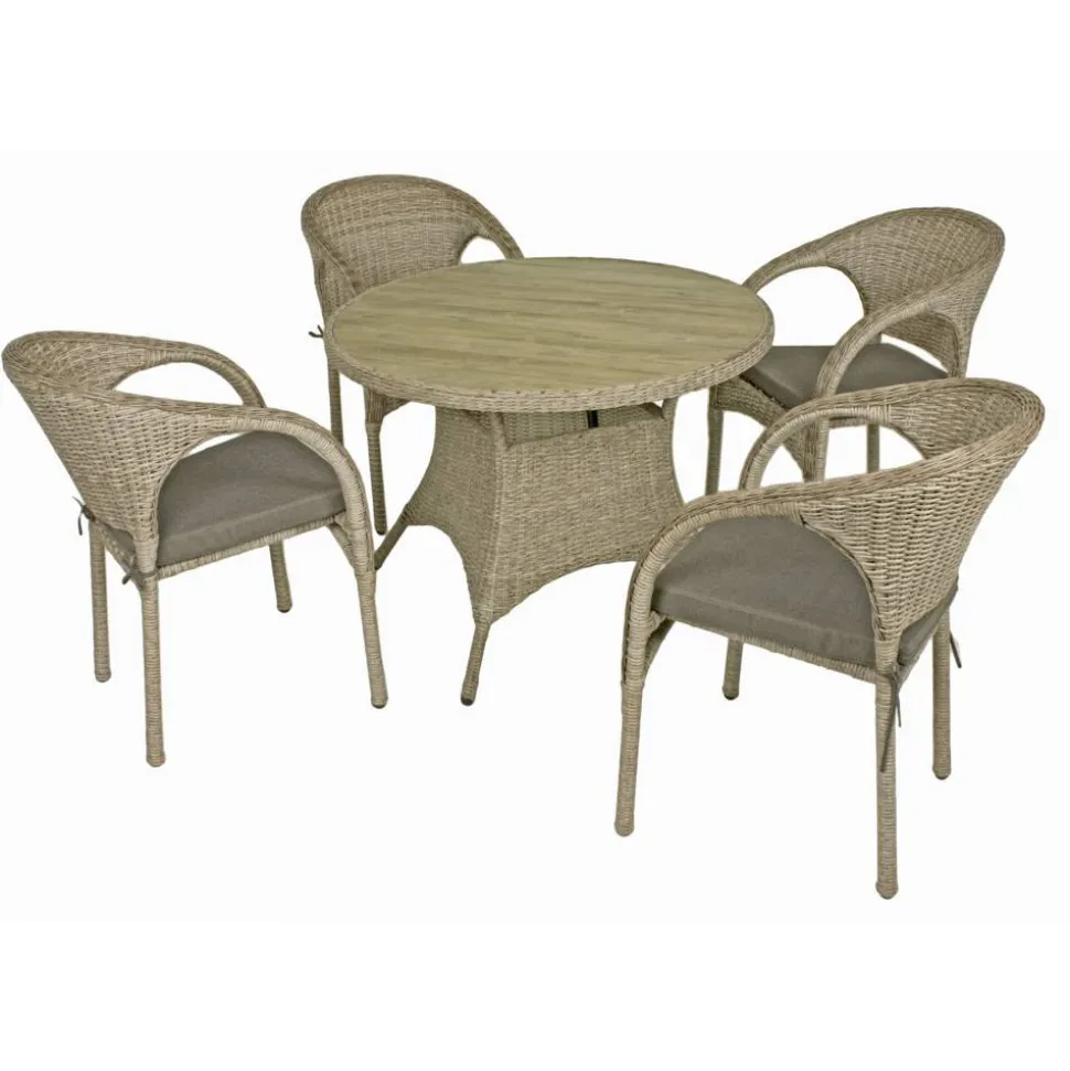 Gartenmöbelset 'Bastia' für 4 Personen Aluminium/Kunststoff