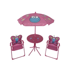 Gartenmöbelset für Kinder 'Farfalle' pink/blau 4-teilig