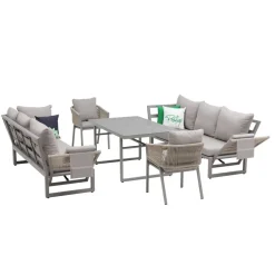 Gartenmöbelset 'Nelia' für 8 Personen Aluminium