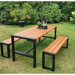Gartenmöbelset 'Sylt' für 4 Personen Metall/Kiefernholz