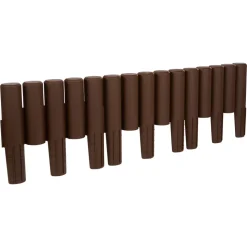 Gartenpalisade "IPAL5S" Kunststoff braun 220 cm 8-tlg.