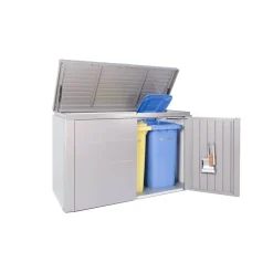 Gartenschrank 'HighBoard 200' quarzgrau metallic 200 x 84 x 127 cm
