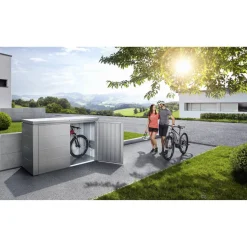Gartenschrank 'HighBoard 200' quarzgrau metallic 200 x 84 x 127 cm