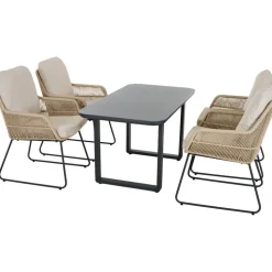 Gartensessel 'Kansas' Edelstahl/Aluminium taupe 60 x 85 x 70 cm