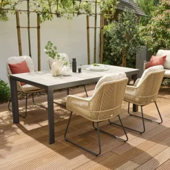 Gartensessel 'Kansas' Edelstahl/Aluminium taupe 60 x 85 x 70 cm