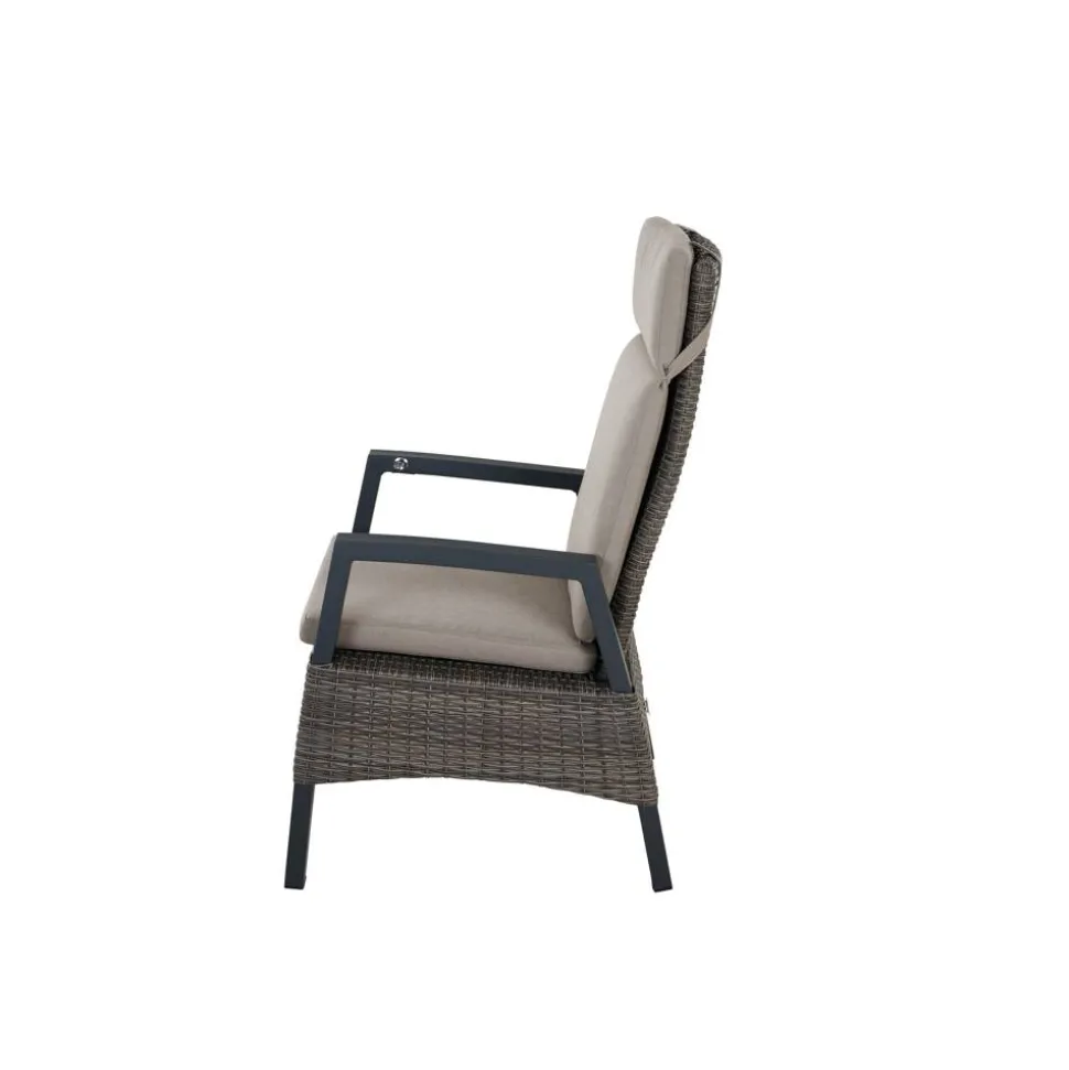 Gartensessel 'Taranto' Aluminium taupe 61 x 74 x 74 cm