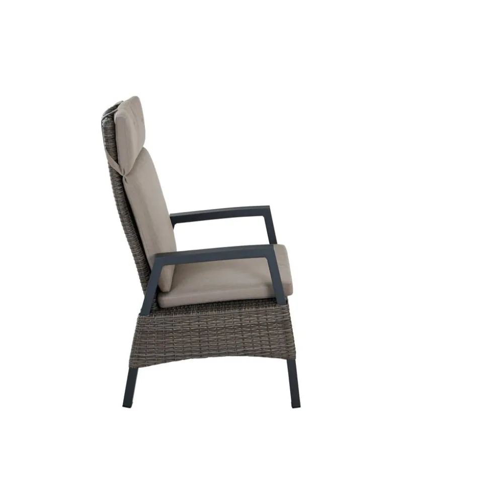 Gartensessel 'Taranto' Aluminium taupe 61 x 74 x 74 cm