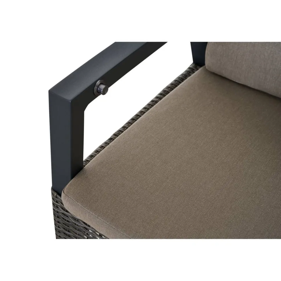Gartensessel 'Taranto' Aluminium taupe 61 x 74 x 74 cm