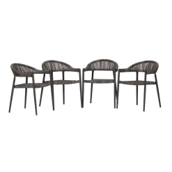 Gartensesselset 'Brooklyn' Aluminium anthrazit 4 Stück