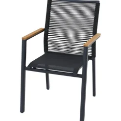Gartenstuhl 'Bologna' stapelbar Aluminium anthrazit 57 x 92 x 56 cm