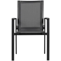 Gartenstuhl 'Chiara' stapelbar Aluminium grau/schwarz 55 x 85 x 63 cm