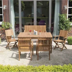 Gartenstuhl 'Falun' klappbar Akazienholz braun 50,5 x 88,5 x 55 cm
