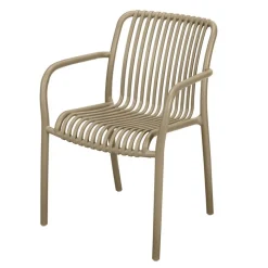 Gartenstuhl 'Frida' stapelbar Kunststoff beige 53 x 81 x 55 cm