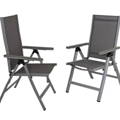 Gartenstuhl 'Grace' klappbar Aluminium grau 60 x 107 x 107 cm
