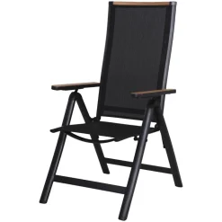 Gartenstuhl 'Lana' klappbar Aluminium schwarz 60 x 111 x 60 cm