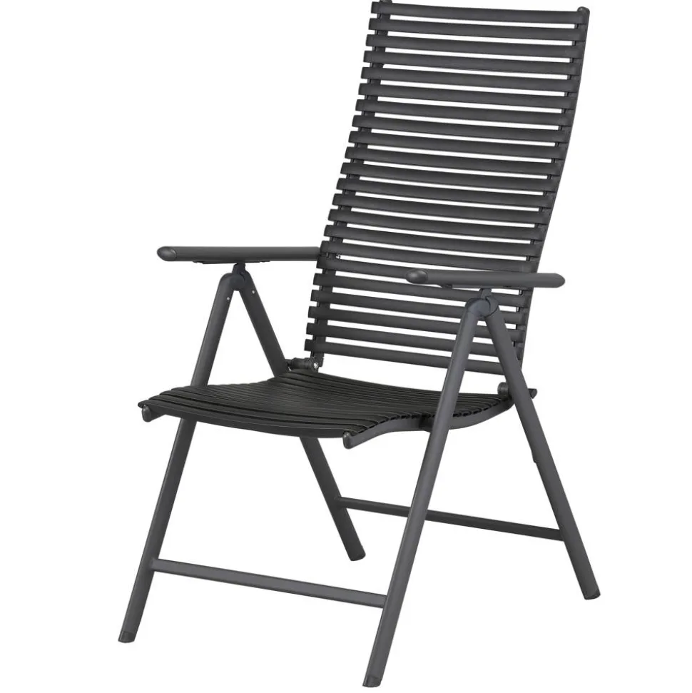 Gartenstuhl 'Marie' klappbar Stahl schwarz 70 x 104 x 55,5 cm