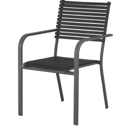 Gartenstuhl 'Marie' stapelbar Stahl schwarz 59 x 68 x 56 cm
