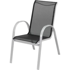 Gartenstuhl 'Meike' stapelbar Aluminium schwarz 57 x 95 x 76 cm