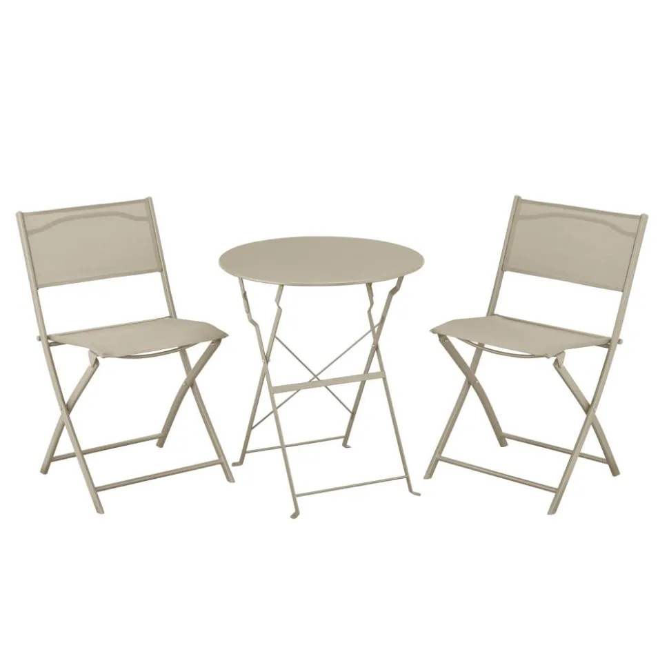 Gartenstuhl 'Nika' klappbar beige 45 x 81 x 51 cm
