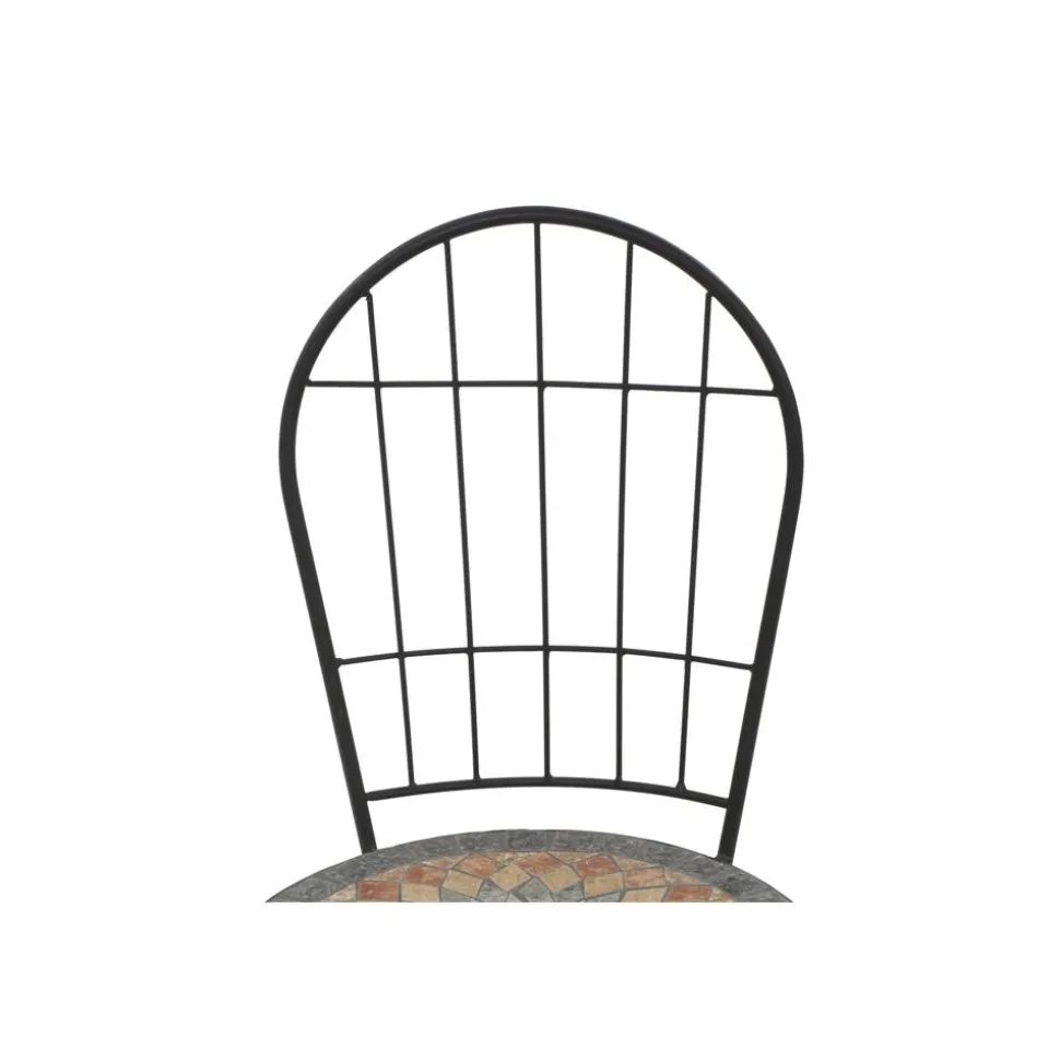 Gartenstuhl 'Prato' stapelbar Stahl schwarz 43 x 93,5 x 49 cm