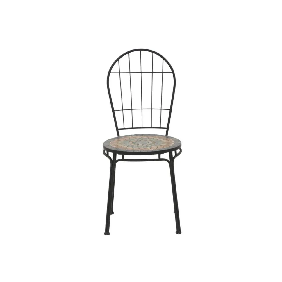 Gartenstuhl 'Prato' stapelbar Stahl schwarz 43 x 93,5 x 49 cm