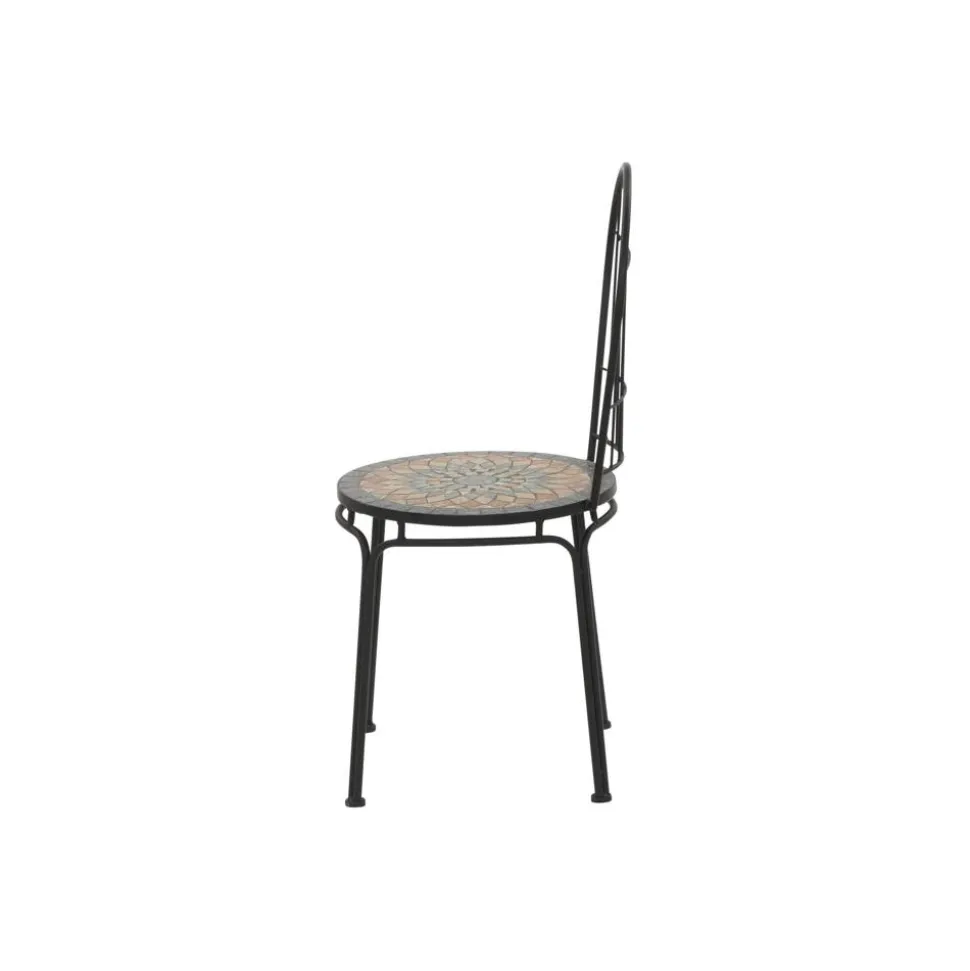 Gartenstuhl 'Prato' stapelbar Stahl schwarz 43 x 93,5 x 49 cm