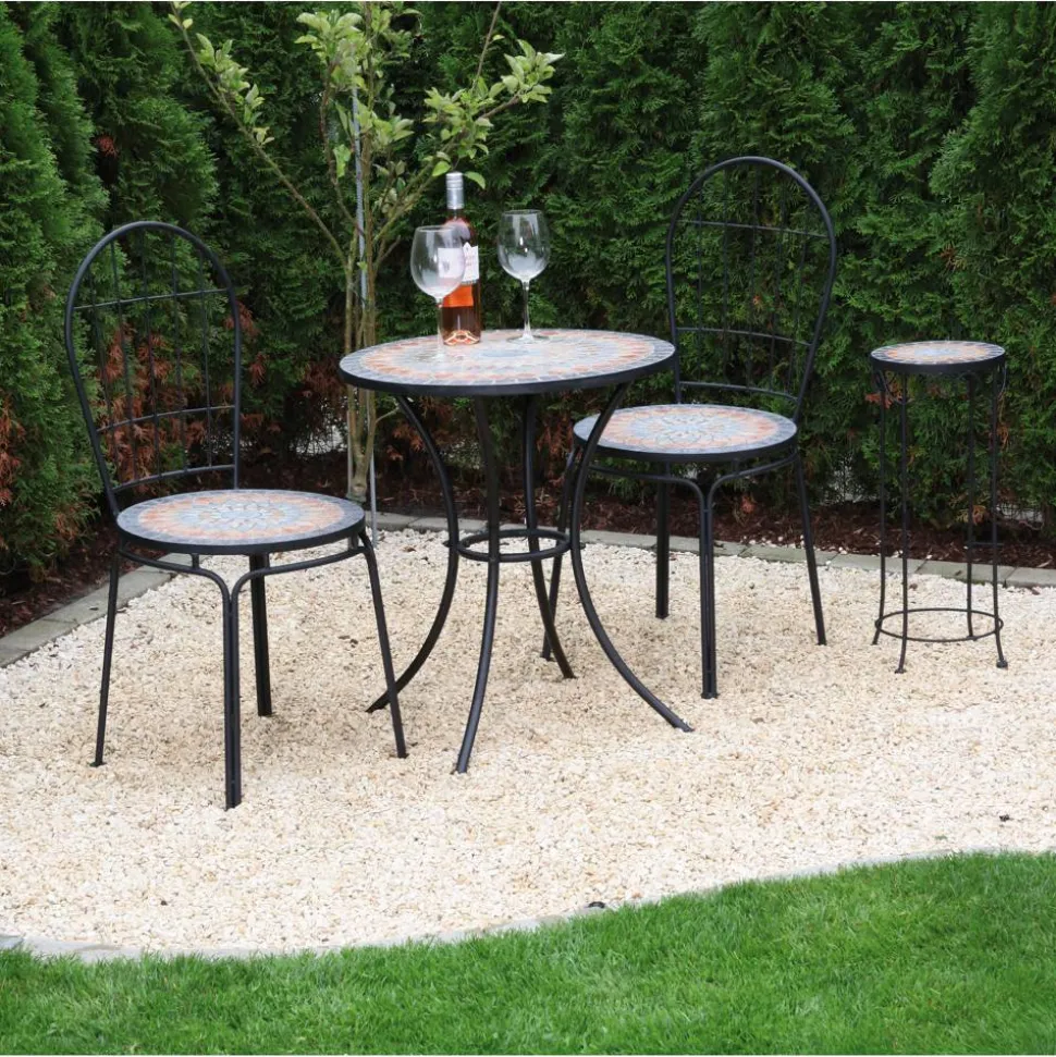 Gartenstuhl 'Prato' stapelbar Stahl schwarz 43 x 93,5 x 49 cm