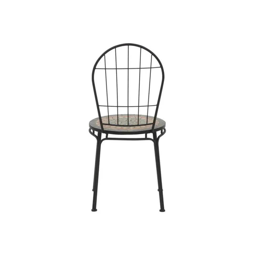 Gartenstuhl 'Prato' stapelbar Stahl schwarz 43 x 93,5 x 49 cm