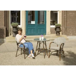 Gartenstuhl 'Rita' Aluminium beige 60,5 x 56 x 85 cm