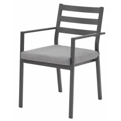 Gartenstuhl 'Romina' stapelbar Aluminium grau 55 x 88 x 63 cm