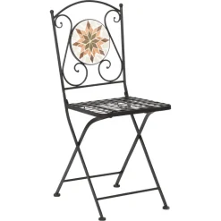 Gartenstuhl 'Stella' klappbar Stahl beige/braun/grau 52 x 90 x 39 cm