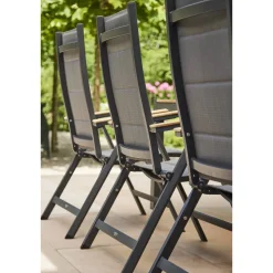 Gartenstuhl 'Tesoro' klappbar Aluminium anthrazit 60,5 x 110 x 68 cm