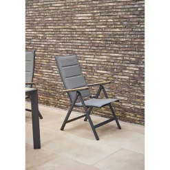 Gartenstuhl 'Tesoro' klappbar Aluminium anthrazit 60,5 x 110 x 68 cm