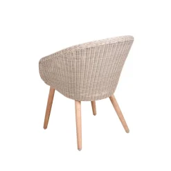 Gartenstuhlset 'Arvada' Aluminium/Akazienholz beige 4 Stück