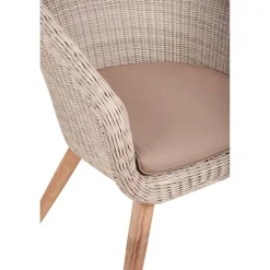 Gartenstuhlset 'Arvada' Aluminium/Akazienholz beige 4 Stück