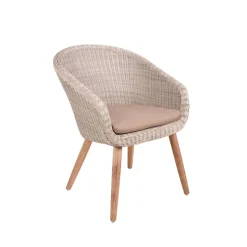 Gartenstuhlset 'Arvada' Aluminium/Akazienholz beige 4 Stück