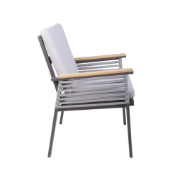 Gartenstuhlset 'Denia' Aluminium dunkelbraun 2 Stück