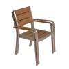 Gartenstuhlset 'Florence' stapelbar Aluminium braun 2 Stück